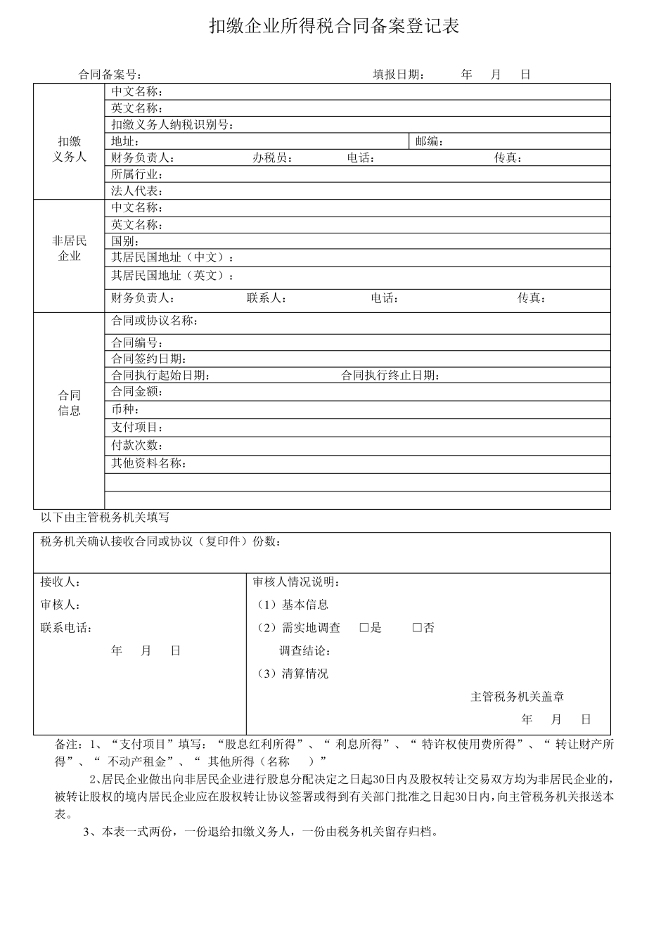 境内机构和个人发包工程作业或劳务项目报告表_第3页