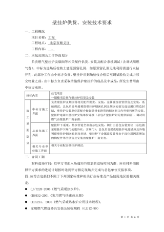 壁挂炉技术要求(完成)