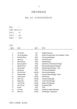 壳牌HSSEMSmanualChinese