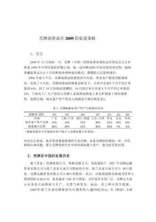 壳牌润滑油B2B间接渠道案例1