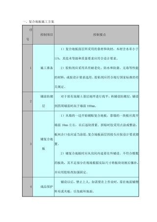 复合地板施工方案