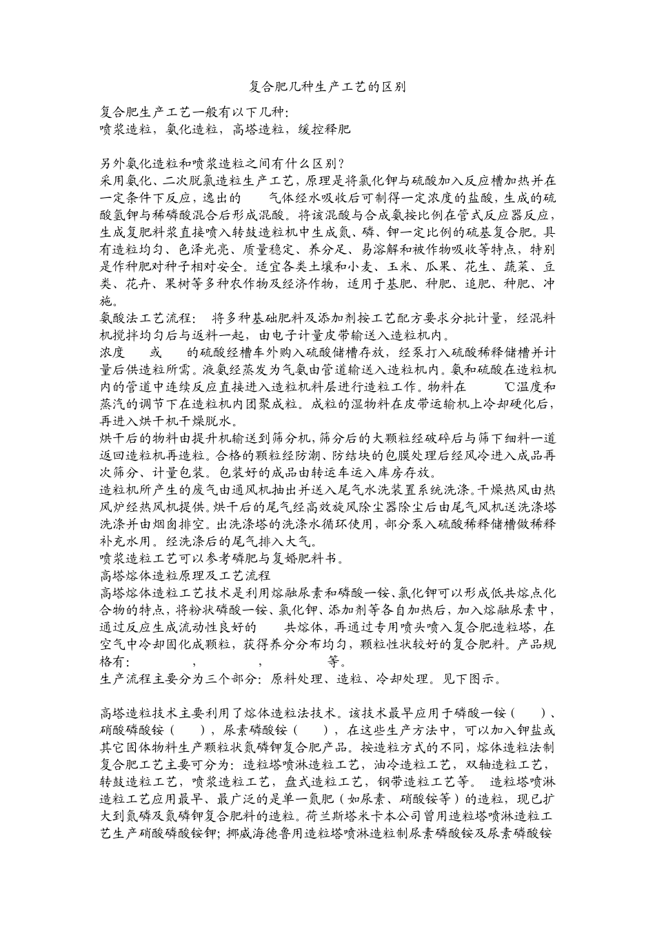 复合肥几种生产工艺的区别_第1页