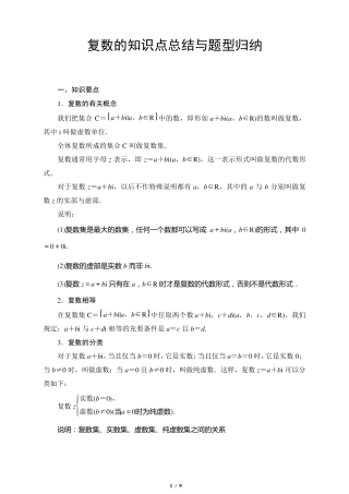 复数的知识点总结与题型归纳