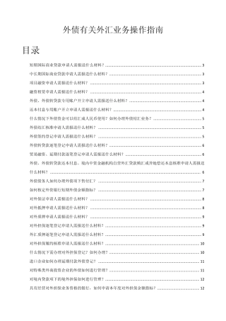 外债有关外汇业务操作指南汇编