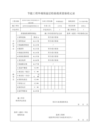 外墙保温质量验收记录