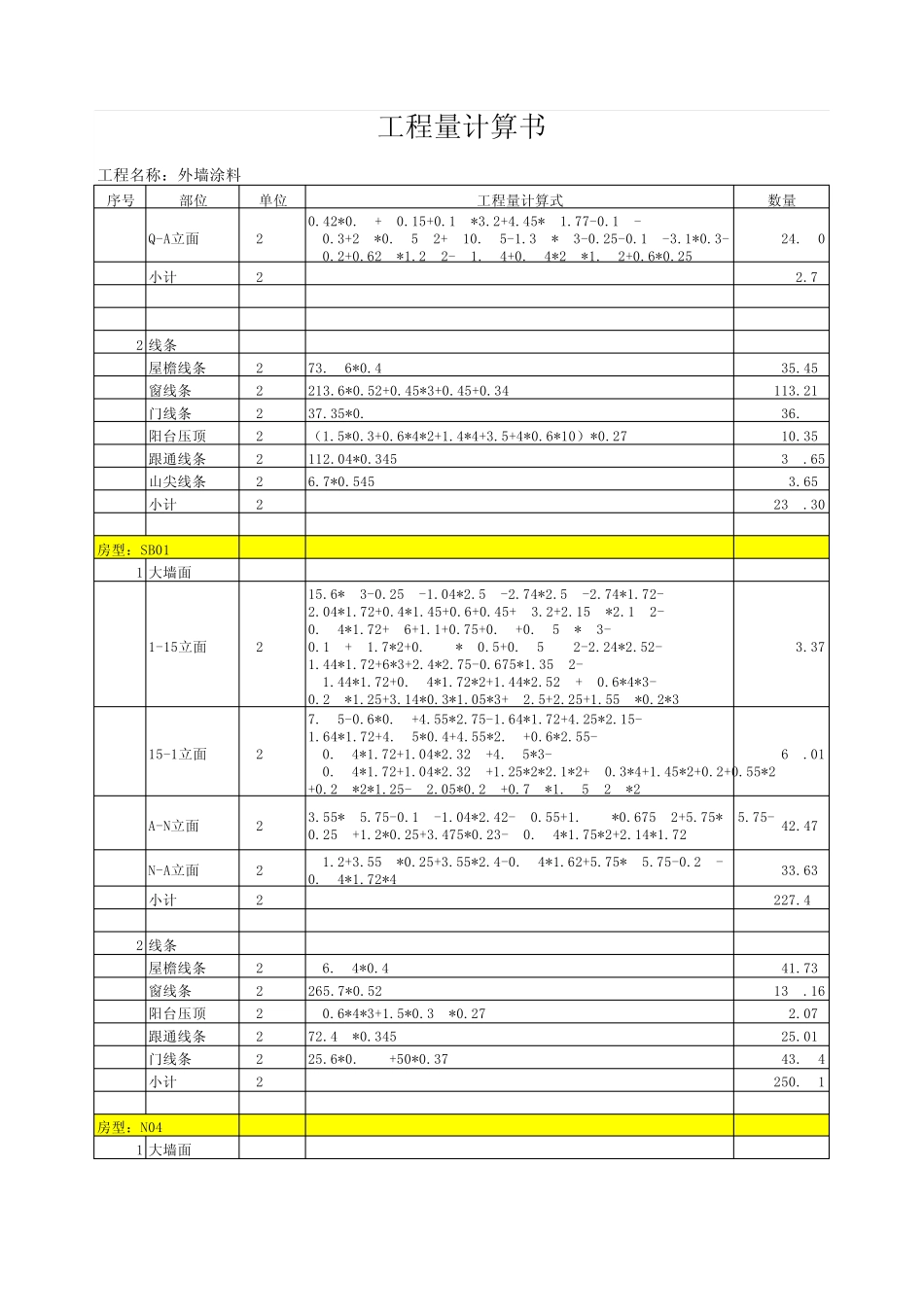 外墙涂料计算书_第3页