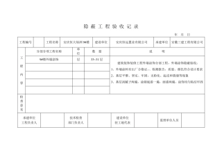 外墙涂饰隐蔽工程验收记录