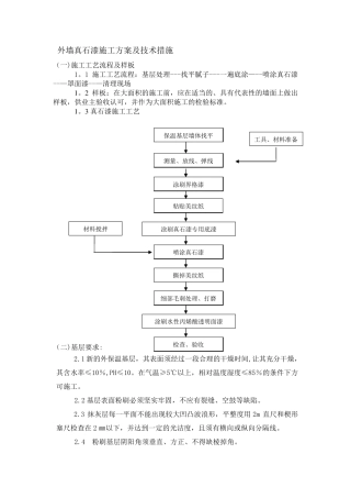 外墙真石漆施工方案及技术措施