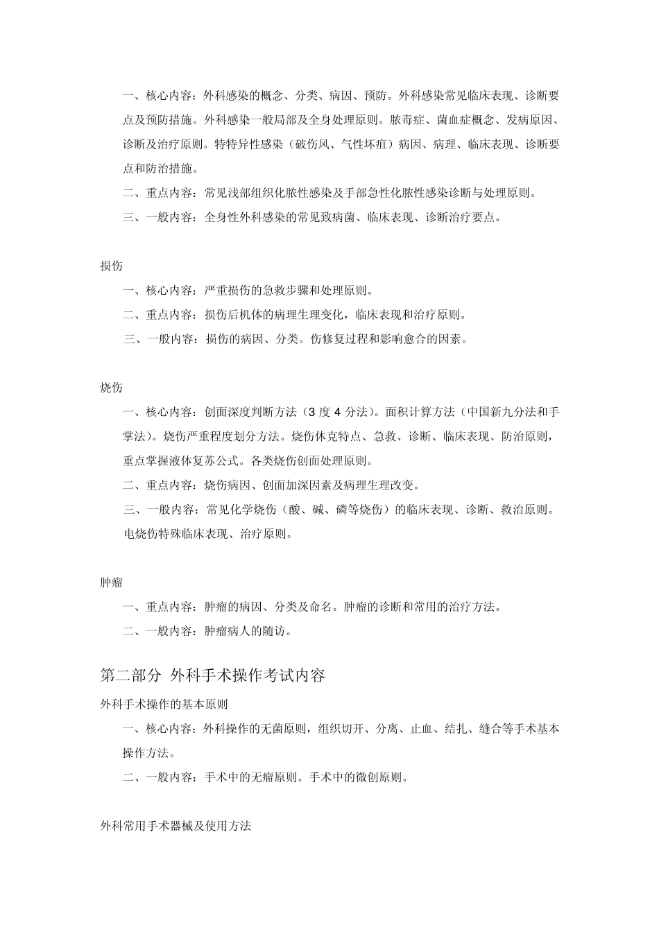 外总外科手术学考试大纲_第3页