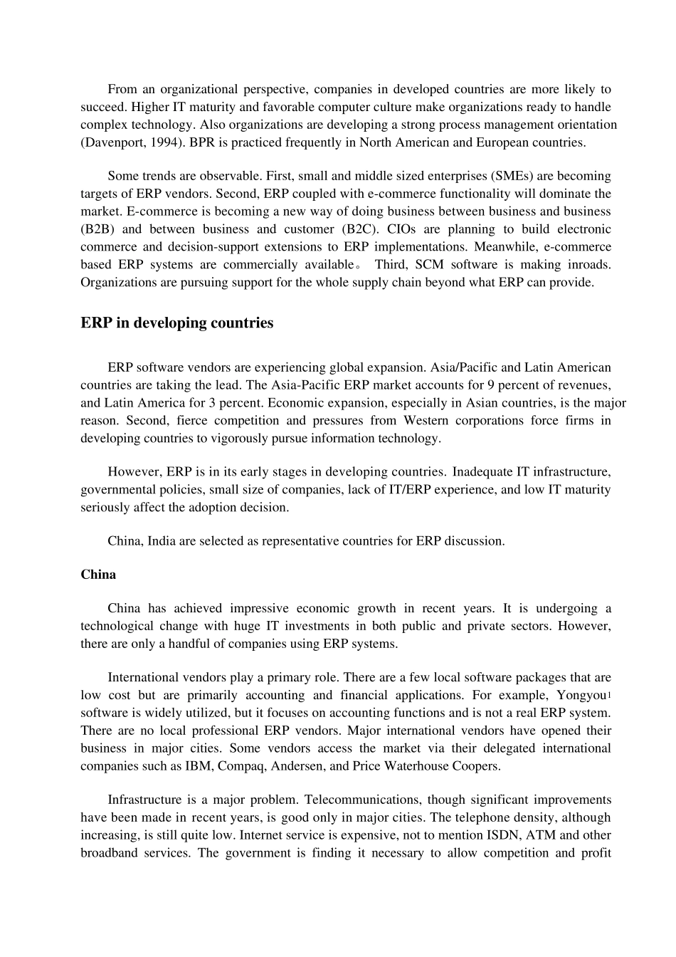 外文文献翻译：发达国家和发展中国家的ERP实施问题_第3页