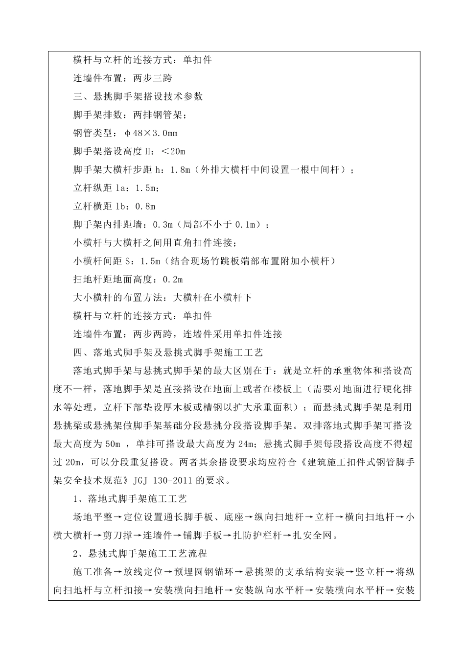 外架搭设施工技术交底_第2页