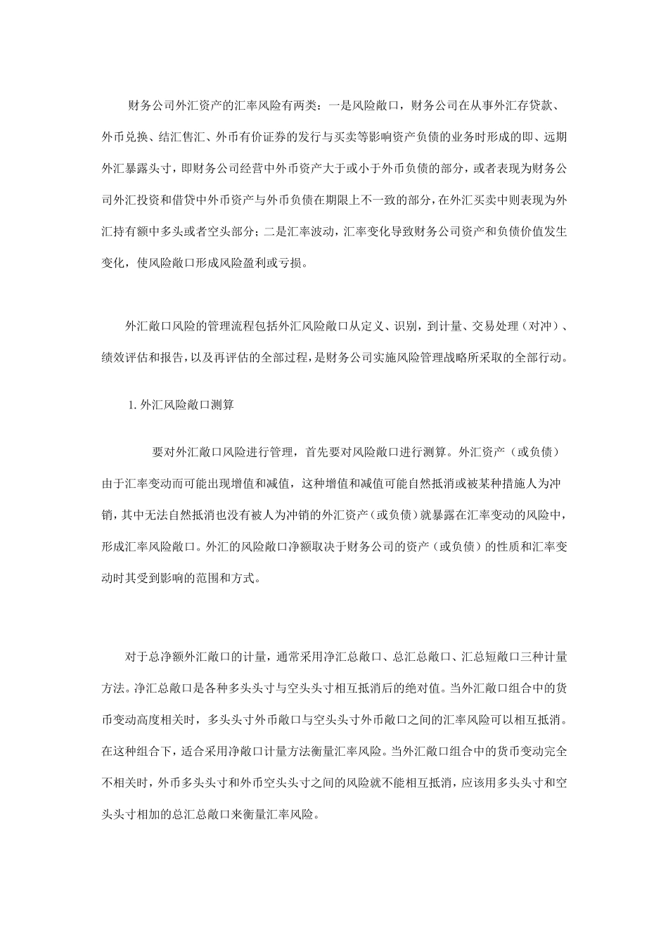 外汇风险敞口的测算和计量_第1页