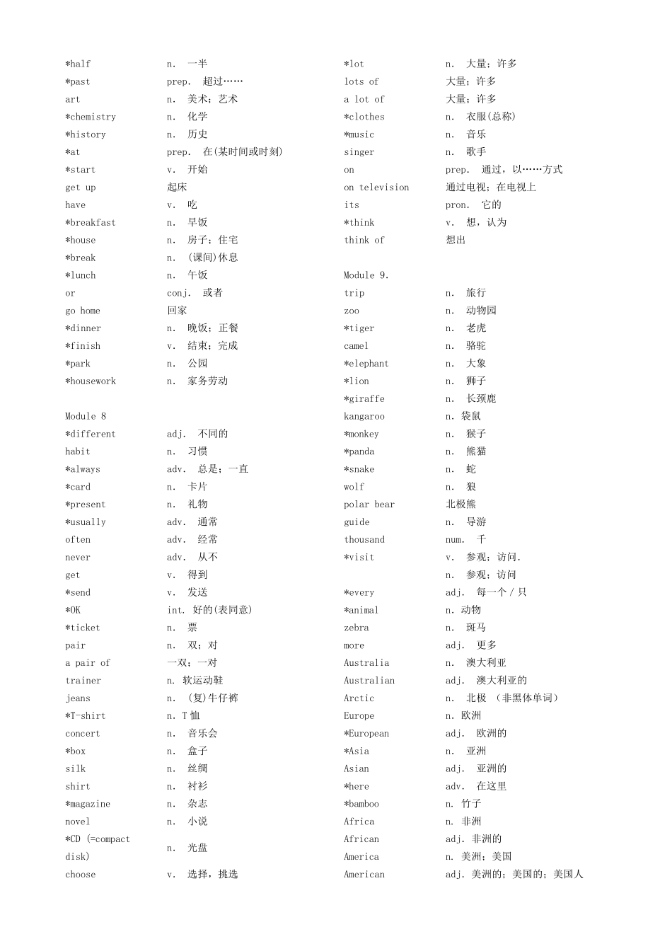 外研版七年级至九年级词汇表_第3页