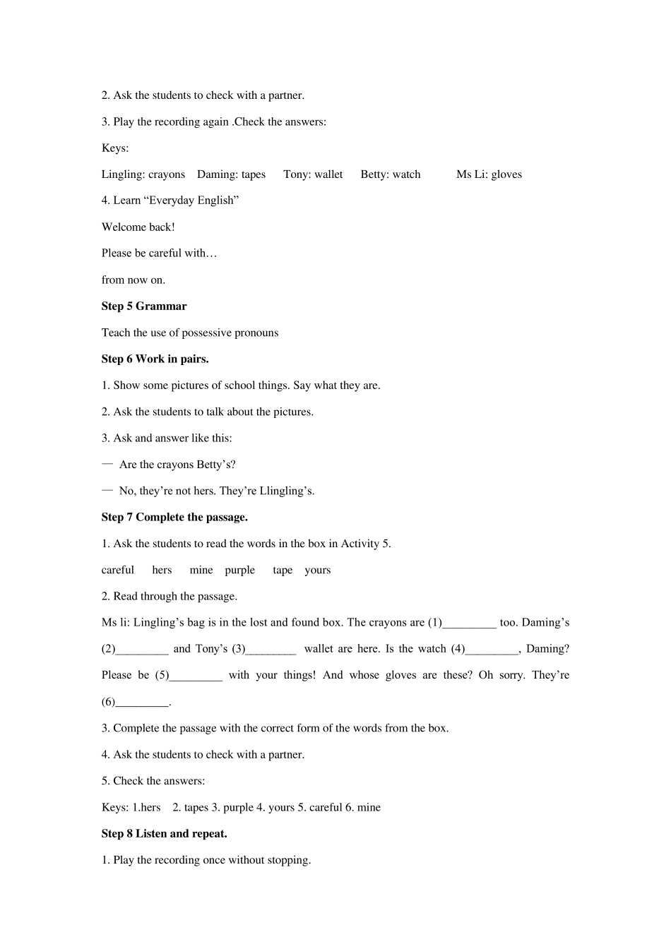 外研版七年级英语下册全册教案教学设计精编版_第3页