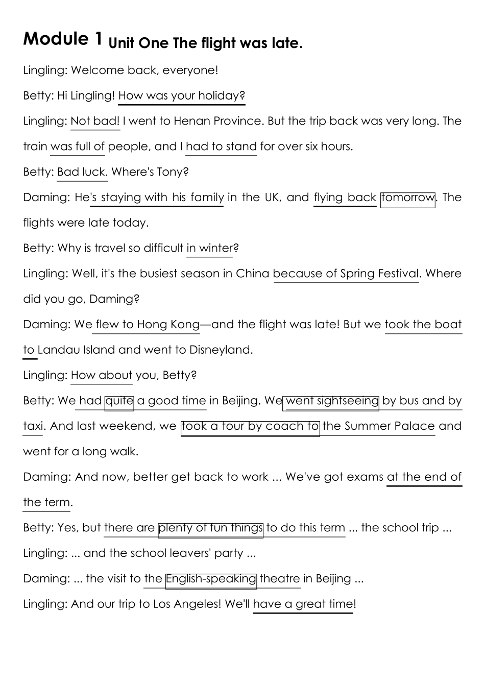 外研版九年级英语下册(课文及对话)_第1页