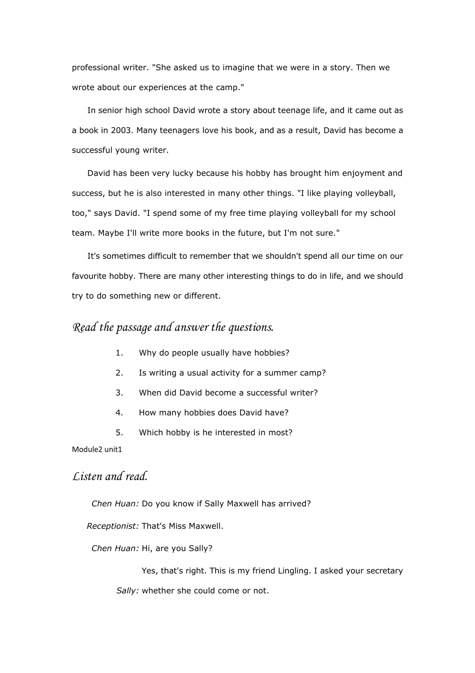 外研版八年级英语下册课文原文_第2页