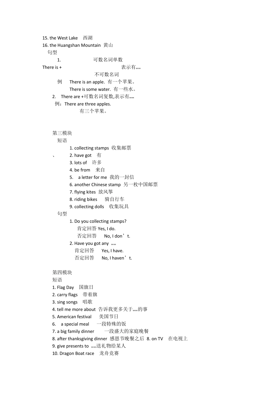 外研版六年级上册英语知识归纳_第2页