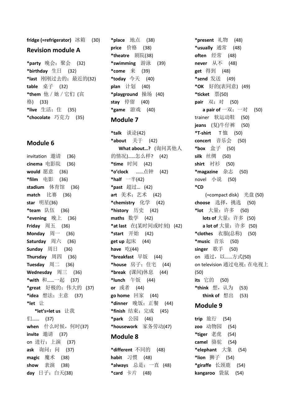 外研版初中英语单词_第2页