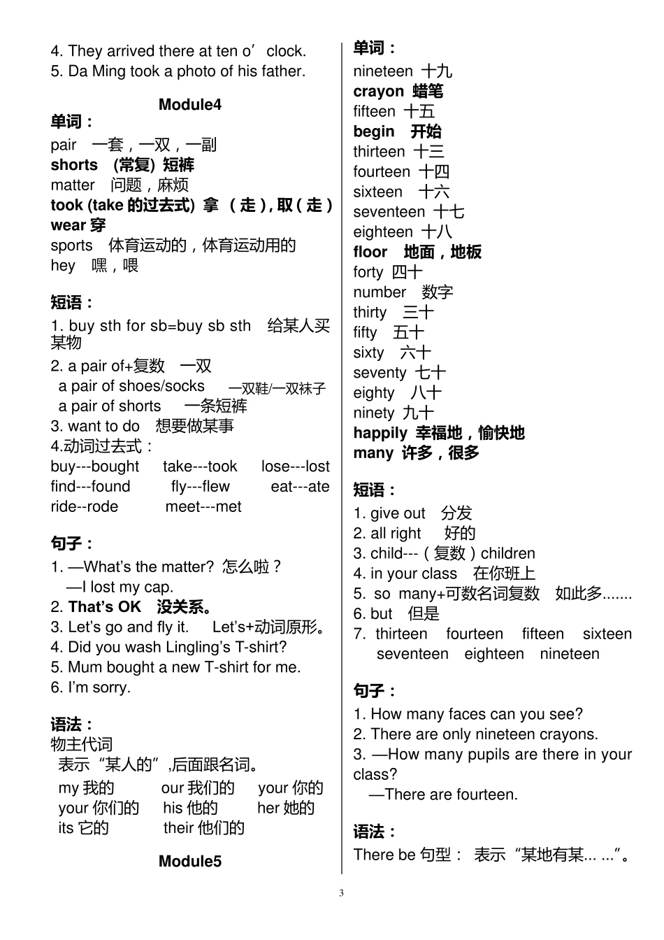 外研版小学英语五年级上册知识点梳理_第3页