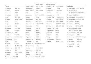 外研版选修六,词汇表