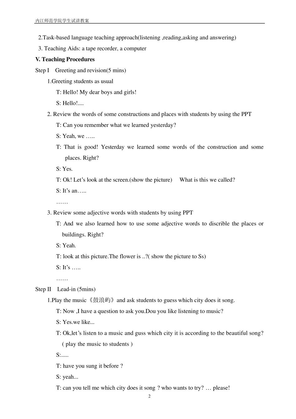 外研版高一英语必修1module4alivelycity教案_第3页