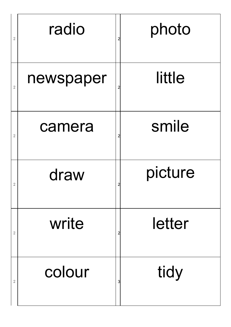 外研社新标准英语一年级起点二年级下册单词手册_第3页