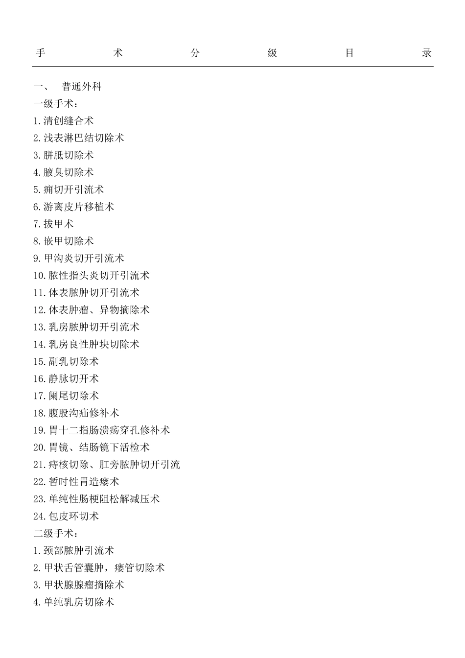 外科手术分级目录大全_第2页
