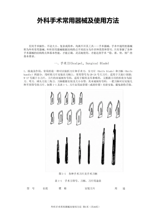 外科手术常用器械及使用方法