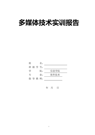 多媒体技术实训报告