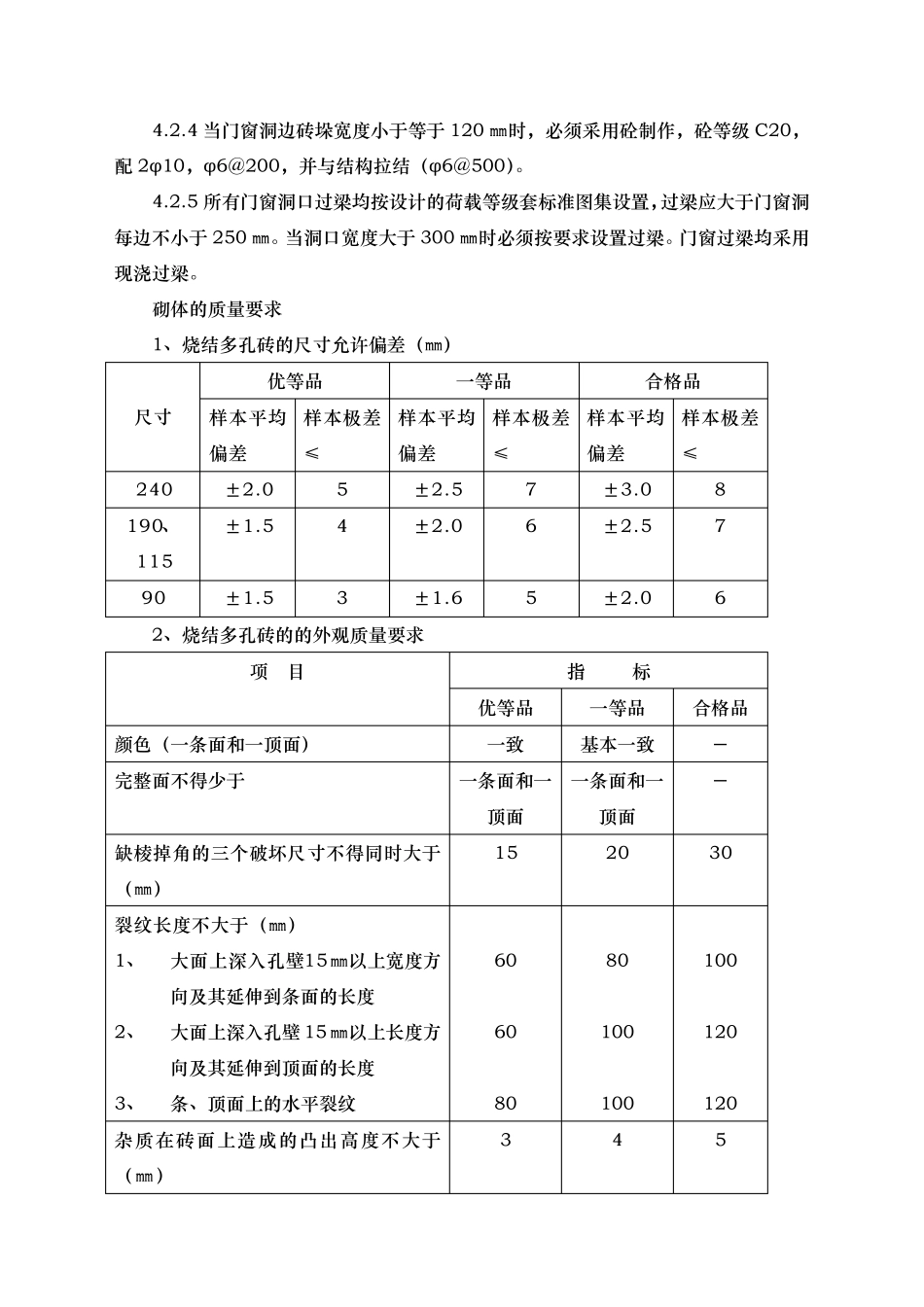 多孔砖砌体施工工艺标准_第3页
