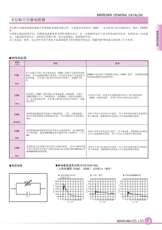 多层贴片压敏电阻器