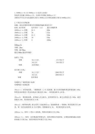 多模和单模光纤的极限传输距离