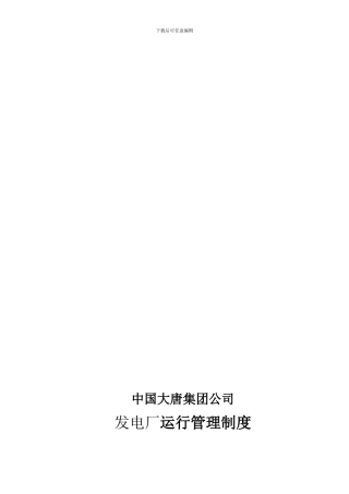 大唐公司发电厂运行管理制度