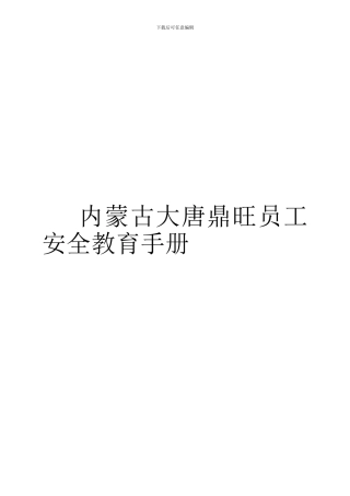大唐鼎旺化工企业员工安全手册-