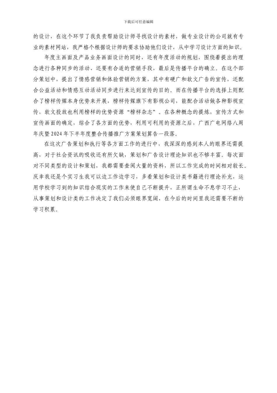 大型广告策划活动工作总结_第3页