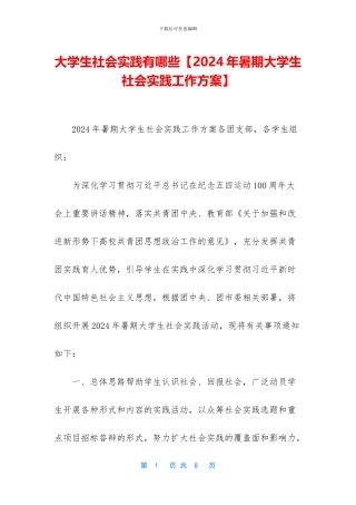 大学生社会实践有哪些(1)