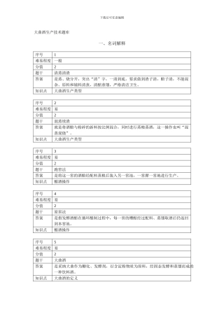 大曲酒生产技术题库