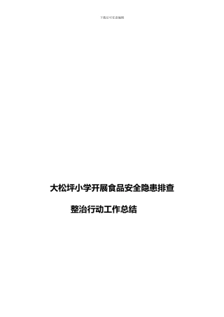 大松坪小学开展食品安全隐患排查整治行动工作总结