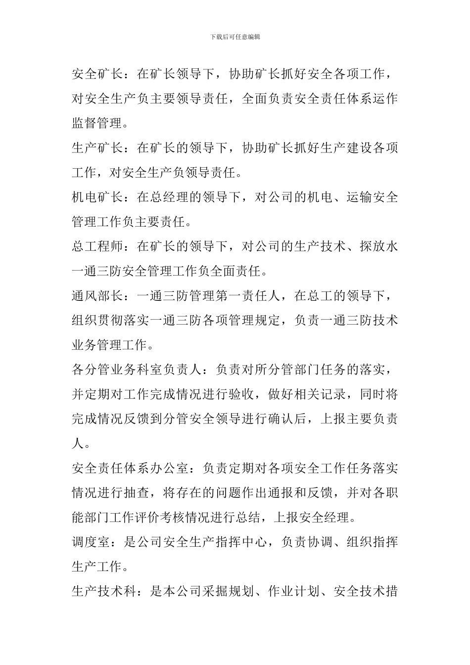 大路坡煤矿安全生产责任体系._第2页