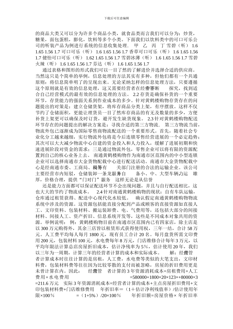 大连昌临旺客隆连锁有限公司物流成本控制研究_第3页