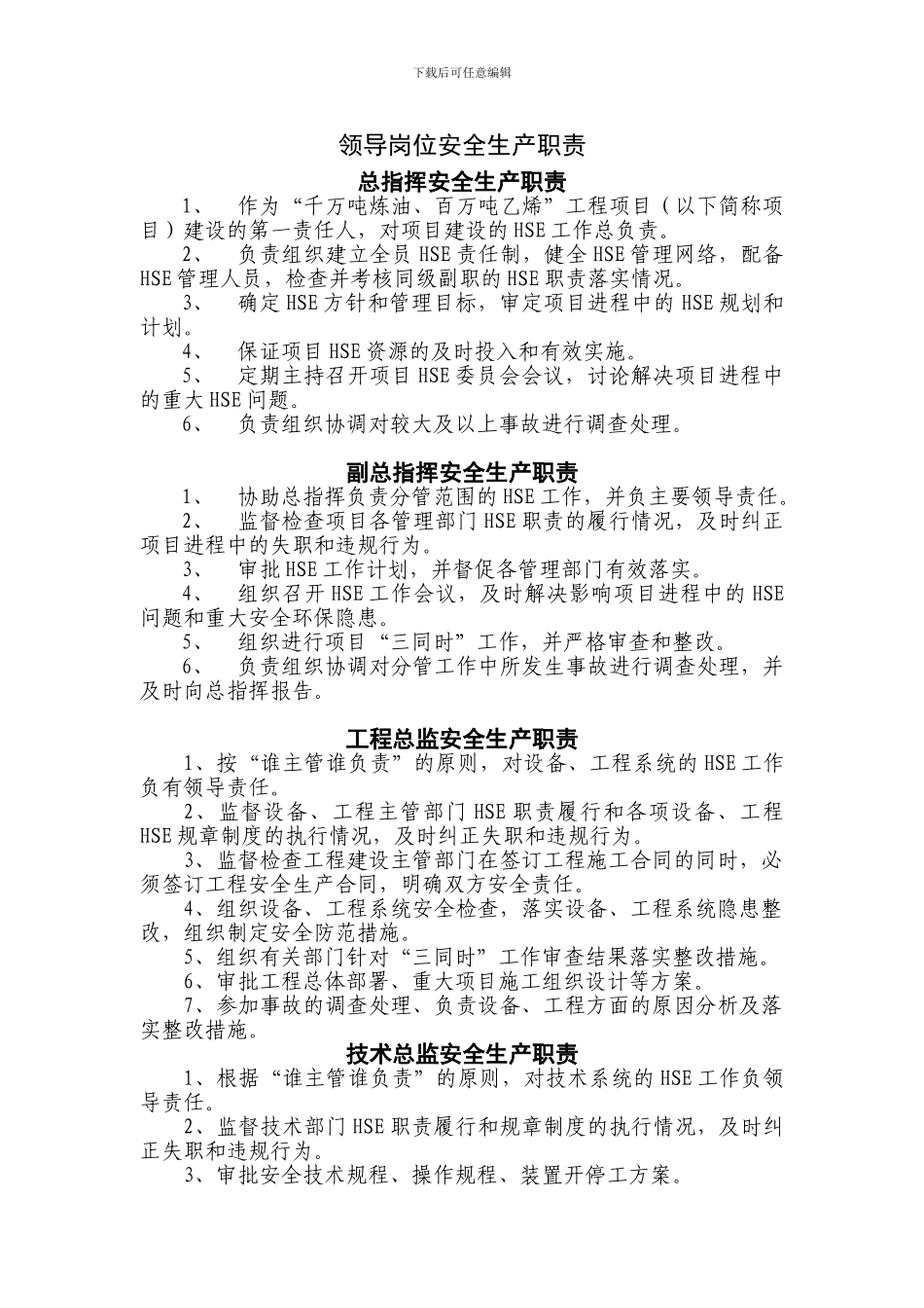 大项目办各部门安全生产责任制_第3页