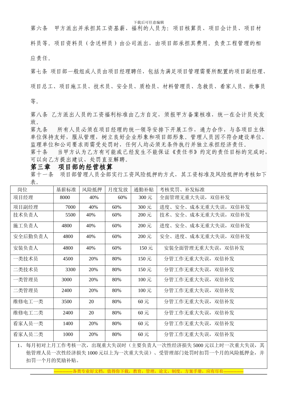 天华建工集团直属项目部经济承包责任合同_第2页