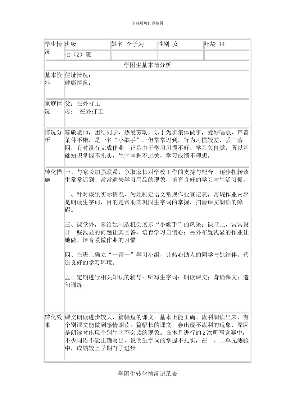 学困生转化情况记录表_第3页