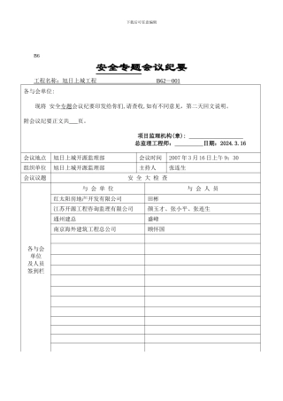 安全专题会议纪要(1).