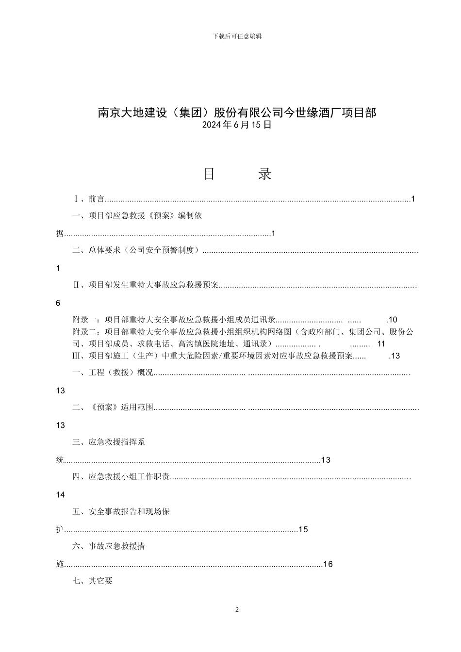 安全事故应急救援预案_第2页