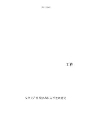 安全事故隐患报告、安全生产问题的报告及处理意见.
