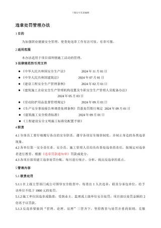 安全处罚管理办法.