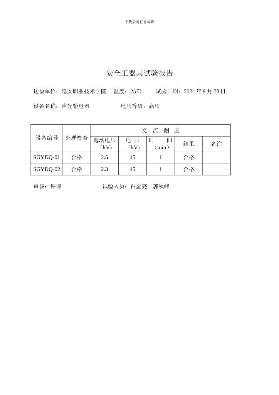 安全工器具试验报告_第3页