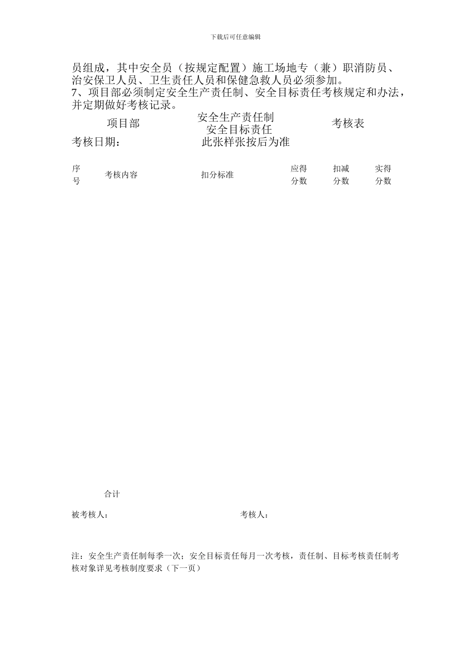 安全技术资料台帐之二：安全生产责任与目标管理_第3页