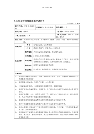 安全技术部经理